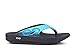 OOFOS Unisex Ooriginal Sport Thong Flip Flop, Black/Aqua, 9 B(M) US Women / 7 D(M) US Men