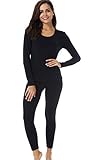 HieasyFit Women’s Mid-Weight Cotton Thermal Underwear 2pc Winter Base Layer Set