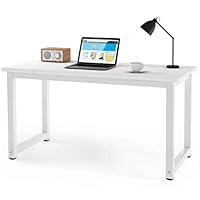 QIHANG-US White Computer Desk Gaming Desk I Shape Student Desk Bedroom Corner Desk Modern Wood Office Desk Study Desk for Kids Adults Reading/Writing/Working/Drawing Room Corner Home Office 47" Width