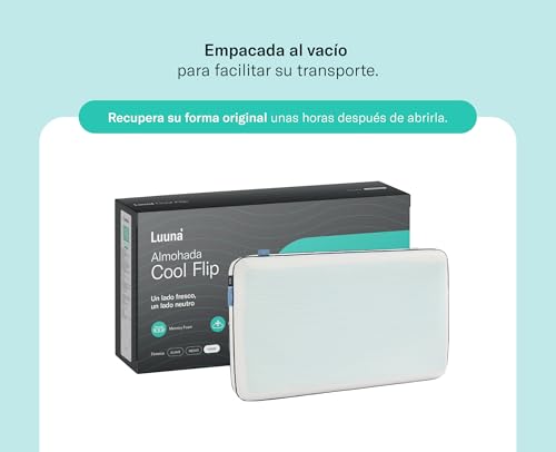 Luuna Almohada Cool Flip, Estándar, Reversible con un Lado Cálido y Otro Fresco para Cada Época del Año, Suavidad y Frescura Garantizada, Marca Mexicana