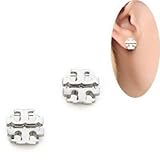 Trendy T Earrings Studs Silver