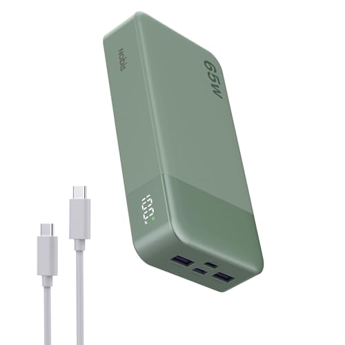 65W Bateria Externa Carga Rapida 20000mah Bateria Portatil con Protocolo PD/QC, Power Bank Que Incorpora 2 USB-C y 2 USB-A, Una Cargador Portatil con Pantalla Digital para Portátiles y Teléfono