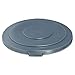 Rubbermaid Commercial BRUTE Trash Can Flat Lid, Round, Gray, 55 Gallon, FG265400GRAY