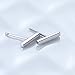 S.Leaf Stud Earrings with Chain Sterling Silver Chain Earrings for Women Bar Earrings Dangle Earrings for Women Trendy (F_Square_Bar_Stud_Silver)