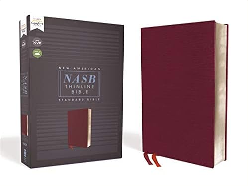 Nasb Thinline Bible Bonded Leather Burgundy Red Letter 1995 Text Comfort Print Zondervan Amazon Com Books