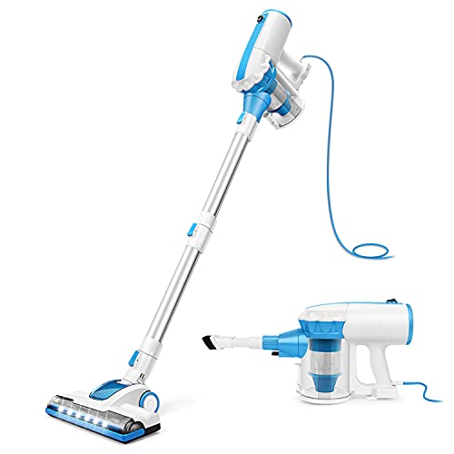 MMOOSOO Corded Vacuum Cleaner, 4 in 1 Stick Vacuum with 17Kpa Powerful