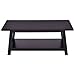Giantex X-Design Wooden Cocktail Side Coffee Table Shelf Rectangle w/Storage Shelf Black