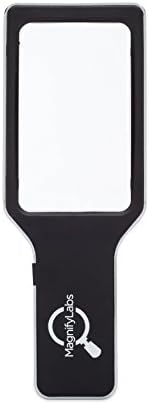 MagnifyLabs Oversized Rectangle LED Reading Magnifier - Bright 4 LED System - 3X Magnification - 4.25 Inch x 2.5 Inch Lens with Protective Carrying Case Included