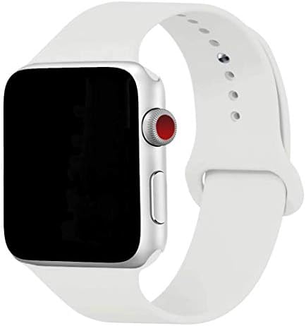iMOMO Sport Band Compatible with iWatch, Soft Silicone Sport Band [3 Pieces for 2 Lengths] Large/Small Wrist Strap Replacement for iWatch 1 2 3 4 All Models 38mm /40mm - Soft White