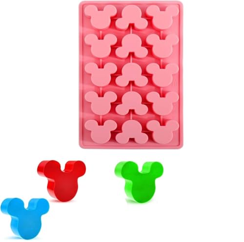 Mouse Chocolate Molds Silicone Gummy Candy Molds 15 Cavity Non-Stick Mouse Head Molds for DIY Gummies, Candy, Chocolate, Jelly, Ice Cube, Treats