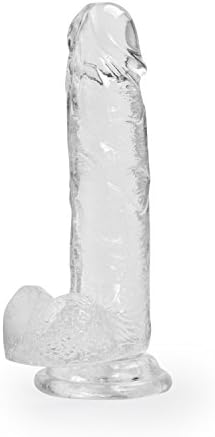 LOEWYF 9 Inch Realistic Ultra-soft Dilldó for Beginners with Flared Suction Cup Base for Hands-free Play (Transparent)