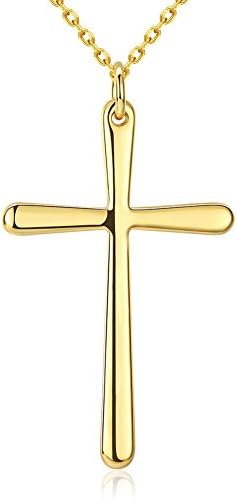 Fashion Jewelry 18K Simple Cute Gold Plated Cross Pendant Necklets,Women'S Neckwear