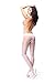 Miss O Lace Top Open Crotch Pantyhose -Large / XL-White