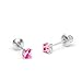 925 Sterling Silver Rhodium Plated 3mm Birth Month Cubic Zirconia Children Screwback Baby Girls Earrings