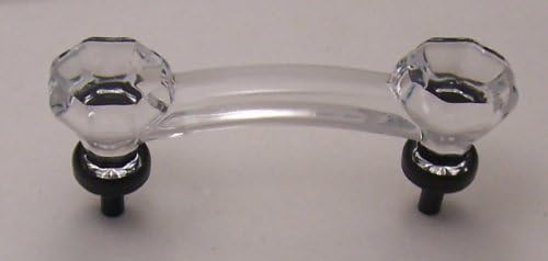 LOTS of FOUR Victorian ICE CLEAR Old Town 24% Lead Crystal Handles Pull-Designer's Collection Oil Rubbed Bronze base