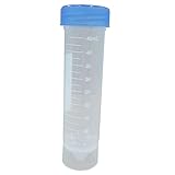 BIPEE 50ml Flat Bottom Plastic Centrifuge Tube Graduated Marks and Screw Cap, Pack of 50pcs