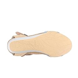 NAOT Women's Fiona Wedge Sandal Nude/Blue Combo