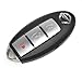 Silicone Key Fob Case Cover Fits Nissan 3 Button Remote Key Fob New (Black)