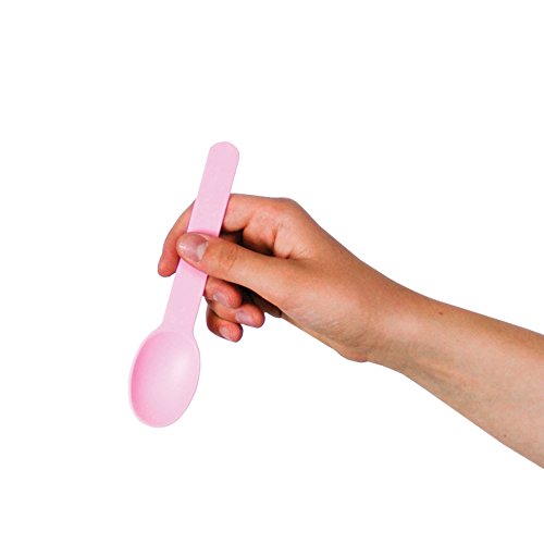 Mixed Heavy Duty Plastic Spoons - Disposable Frozen Yogurt Ice Cream Spoons - Frozen Dessert Supplies - 100 Count - Thumbnail 2