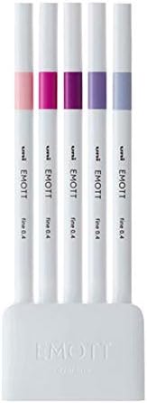 サインペン スーパーセール期間限定 水性 おしゃれ エモット Emott Uni シンプル 勉強垢 文具 可愛い カラフル 細字 5色セット 色ペン ナチュラル Pen パステル