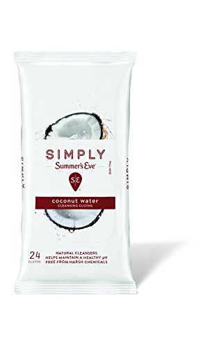 Summer's Eve Simply Cloths | Coconut Water | 24 Count | Pack of 1 | pH Balanced, Free from Harsh Chemicals and Dyes