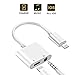 Headphone Adapter for iPhone X/XS/XS MAX/XR/8/ 8Plus/ 7/7 Plus Headset Adaptor Splitter Mini Earphone Connector Convertor 2 in 1 Accessories Cables Call Charge Music Wire White Support All iOS System