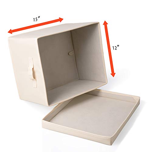 SEMAXE Collapsible File Storage Organizer, Decorative Linen Filing & Storage Office Box,Letter/Legal,Charcoal,1 Pack - Thumbnail 3