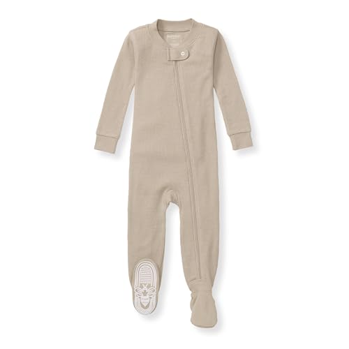 Burt's Bees Baby unisex-baby Honeysoft Sleeper Pajamas, Zip Front Non-slip Footed Footie Pjs, Organic Cotton & Lyocell