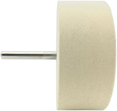 Pingranso White Flannelette Polishing Wheel Grinding Head With 1/4"Handle For Metal Aluminum, Stainless Steel, Chrome, Jewelry, Wood, Plastic, Ceramic, Glass, etc