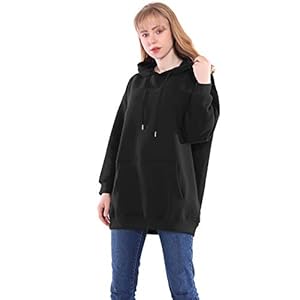 Lang Hoodies Dames Mode Zwart Wit Vlies Capuchon Sweatshirts met een Kap Pullover Oversized Grote Maat