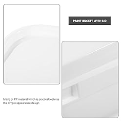 Alipis Paint Bucket with Lid 1 Gallon White Plastic