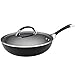 Circulon 82687 Espree Hard Anodized Nonstick Deep Frying Pan / Fry Pan / Skillet with Lid and Helper Handle - 12 Inch, Black