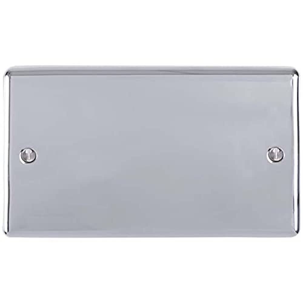 Enhance Decorative 2 Gang Blank Plate Polished Chrome Finish