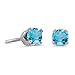 3 mm Petite Round Blue Topaz Stud Earrings in 14k White Gold