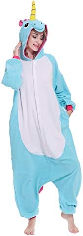 Adult Unisex Unicorn One-Piece Pajamas Animal Costume Cosplay Sleepwear Pajamas for Women Men Teens