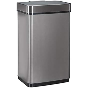 Amazon Com Relaxdays Waster Bin 60 L Trash Can Stainless Steel
