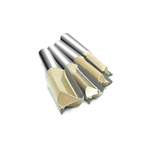4pcs Tungsten Carbide Double Flute Straight Router Bits Wood Router Bit 1/4 Inch Shank Set for Woodworking Groove Chisel bits