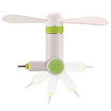 Pandawell 8-pin Lighting Rotatable Mobile Phone Fan Portable Dock Cool Cooler Rotating Fan for Apple iPhone 7 / 7 Plus / 6S / 6S Plus / iPhone 6 / 6 Plus / iPhone SE / 5S - White