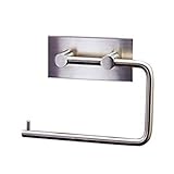 Lingstar Self Adhesive SUS 304 Stainless Steel Toilet Paper Holder Storage Bathroom Kitchen Paper Towel Dispenser Tissue Roll Hanger Wall Mount, Brushed Finish,