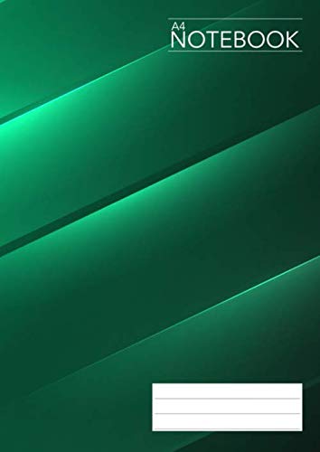 A4 Notebook: A4 Notebook 200 Pages 90gsm : Lined Journal Notebook 200 Pages : A4 Notebook No Margin : Size 8.3 × 11.7 Inches : Green Cover Design : White Paper sheets