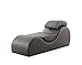Container Furniture Direct Yoga Collection Modern Upholstered Faux Leather Stretch Relaxation Living Room Chaise, Greythumb 2