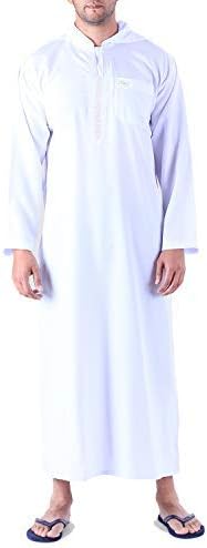 Omani Men's and Boys' Hooded Jubba Thobe Arab Saudi Dishdash Dresses for Outdoor
