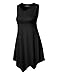 Made By Johnny MBJ WT671 Womens Summer Sleeveless Irregular Handkerchie Hem Loose Tunic Tops Flowy Blouses Shirt XXL Black