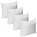 Mybecca Set of 4 - Premium Handmade Hypoallergenic Hollowfibre 18'' x 18'' Cushion Inners Pack of 4 Sham Stuffer Square Pillow Insert Polyester Stuffer Pillow, Standard/White
