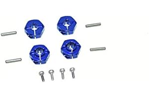 Axial SCX10 II UMG10 (AXI90075) Upgrade Parts Aluminum Front + Rear Hex Adapters - 4Pc Set Blue