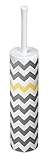 mDesign Slim Toilet Bowl Brush and Holder for Bathroom Storage - Gray/Yellow Chevron