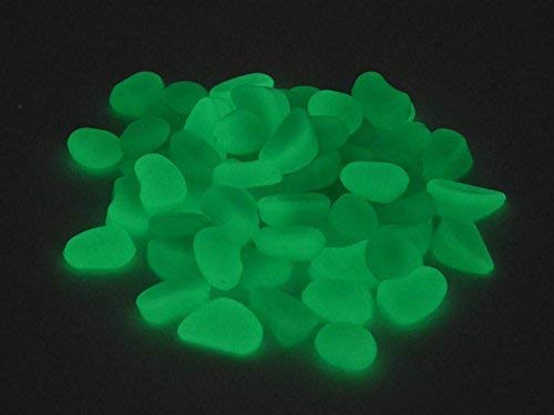 Luminous stones, luminous decoration stones, 250 g, approximately 80 stones, green / green, 1.5 - 3.0 cm