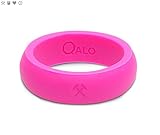 Qalo Women's Pick Axe Quality Q2X Silicone Ring, Pink, Size 9
