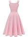 Women Tea Dress for Vintage Cocktail Party, Modest Aline Church Dresses, Fit Flare Bridesmaid Dress, Rockabilly Swing Prom Dress, Retro Knee Length Dresses for Wedding Guest Pink S