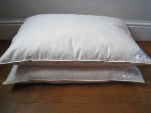 The Bettersleep Company Hotel Quality Duck Feather & Down Pillow Pair Medium Support Piped Edge